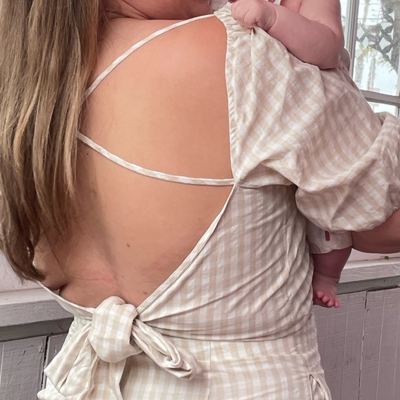 Tan and White Plaid Cotton Set - Picture 6 of 6